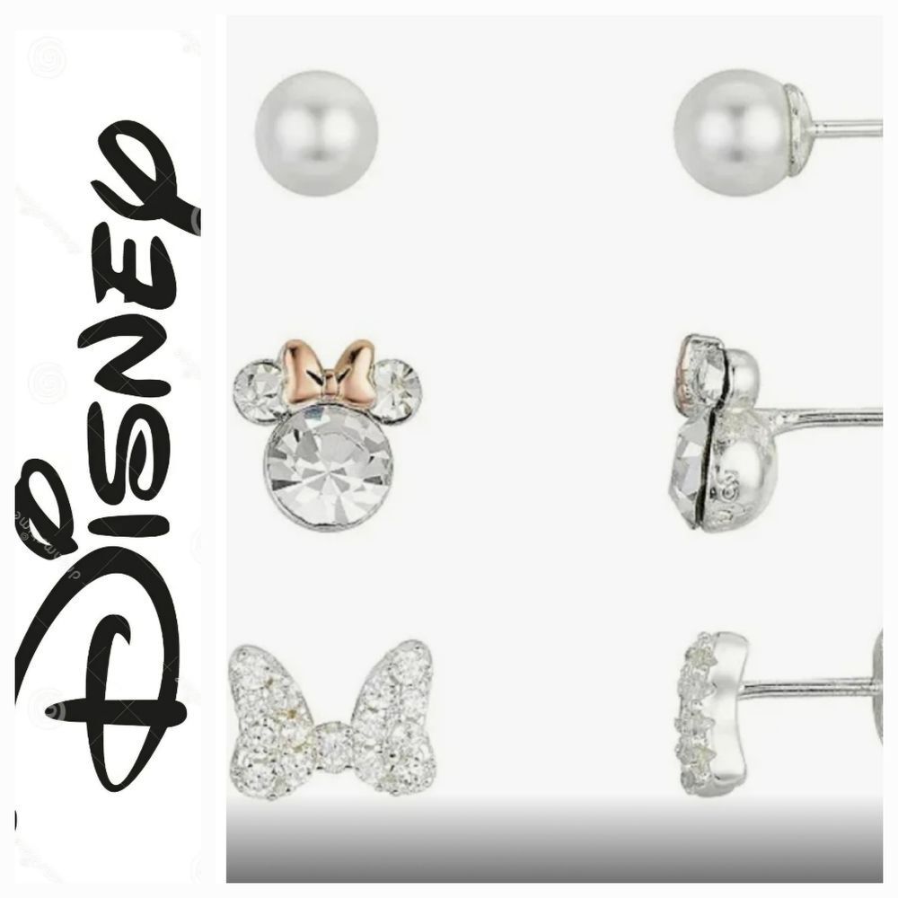 Disney Minnie Mouse Bowtiful 3-Pair Stud Earrings